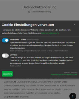 Cookie Consent Plugin für Webseiten