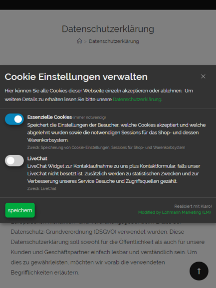 Cookie Consent Plugin für Webseiten